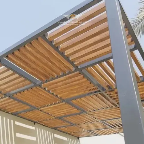 برجولات حديد (بشكل الخشب)